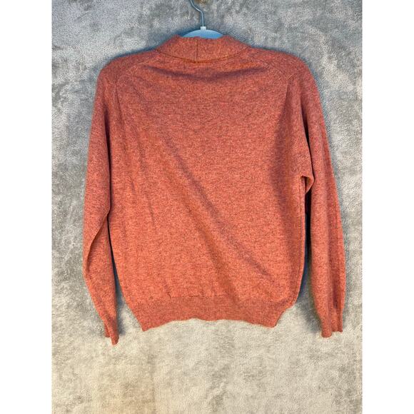 VTG Andrew Steward Sweater XS 36" Pink Lambswool Neck Tie Preppy Academia - Picture 6 of 11